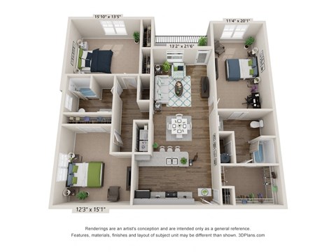bedroom floor plan | the edge at 450  at Ardmore at Bryton, Huntersville, North Carolina